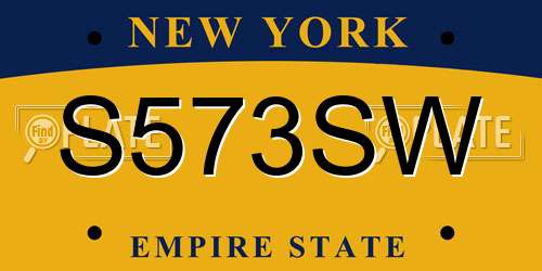 S573SW New York License Plate