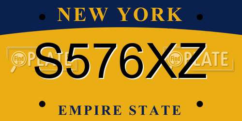S576XZ New York License Plate