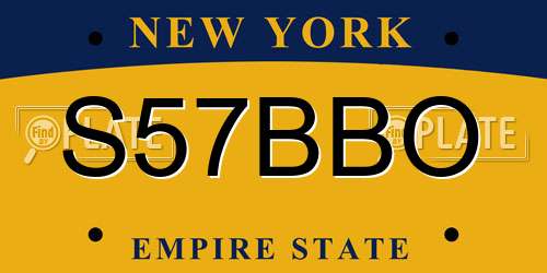 S57BBO New York License Plate