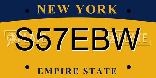 S57EBW New York License Plate