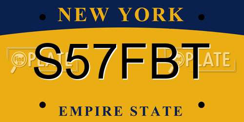 S57FBT New York License Plate