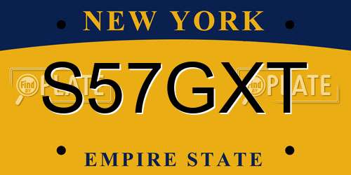S57GXT New York License Plate