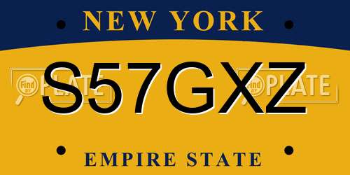 S57GXZ New York License Plate