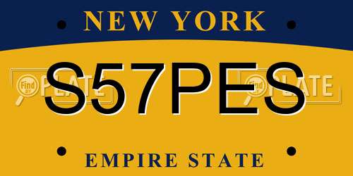 S57PES New York License Plate