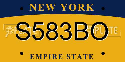 S583BO New York License Plate