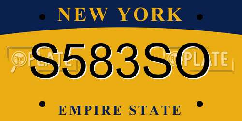 S583SO New York License Plate