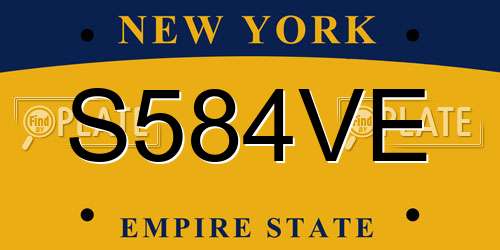 S584VE New York License Plate