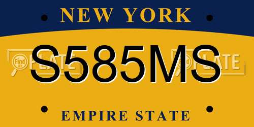 S585MS New York License Plate