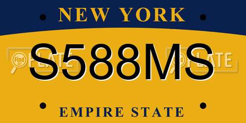 S588MS New York License Plate