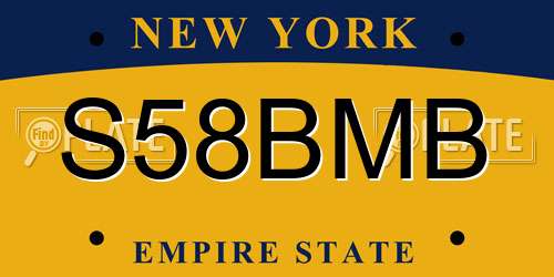 S58BMB New York License Plate