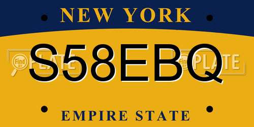 S58EBQ New York License Plate