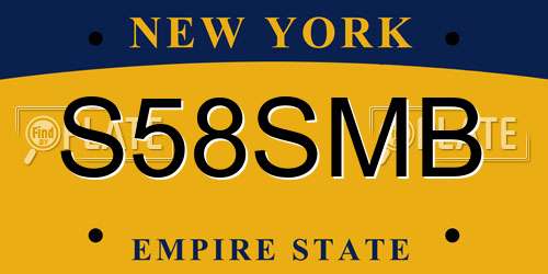 S58SMB New York License Plate