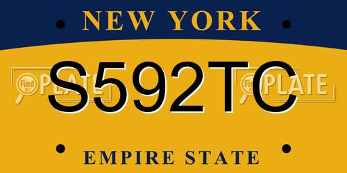 S592TC New York License Plate