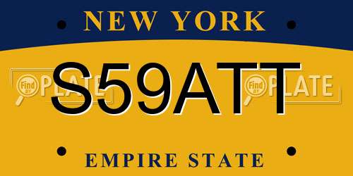 S59ATT New York License Plate