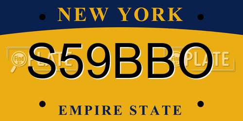 S59BBO New York License Plate