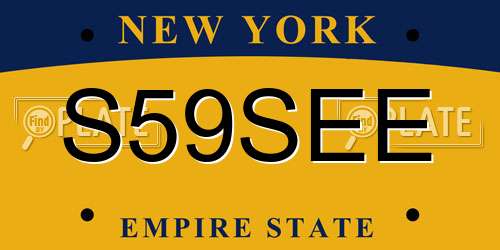 S59SEE New York License Plate