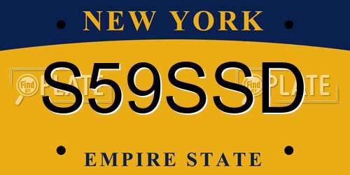 S59SSD New York License Plate