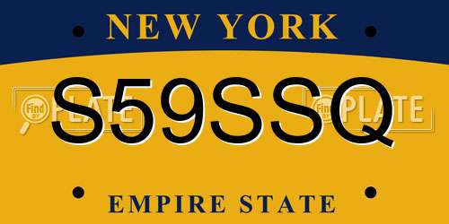 S59SSQ New York License Plate
