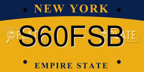 S60FSB New York License Plate