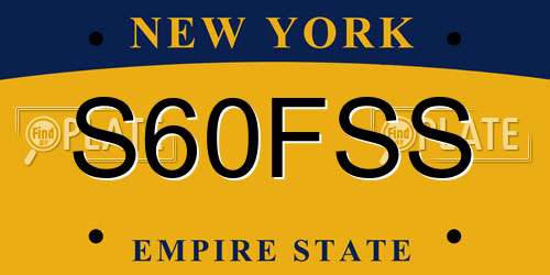 S60FSS New York License Plate