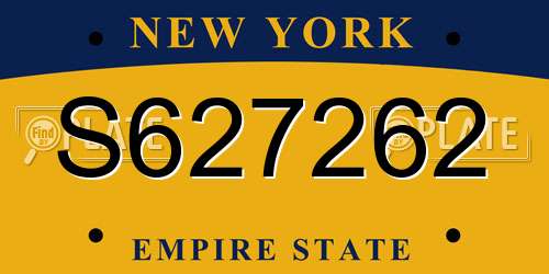 S627262 New York License Plate