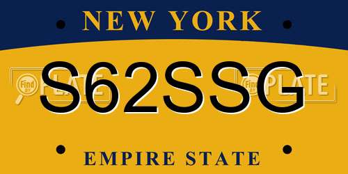 S62SSG New York License Plate