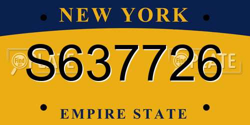 S637726 New York License Plate