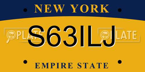 S63ILJ New York License Plate