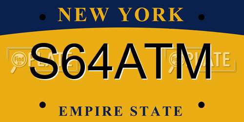 S64ATM New York License Plate