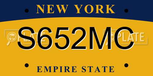 S652MC New York License Plate