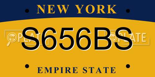 S656BS New York License Plate