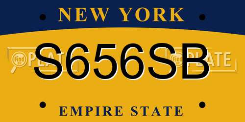 S656SB New York License Plate
