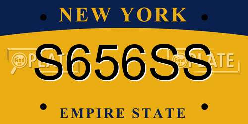 S656SS New York License Plate