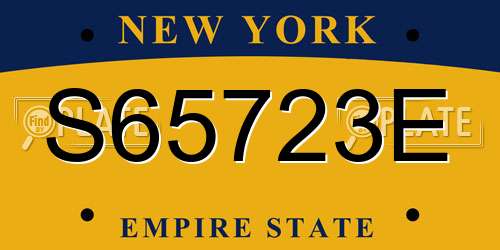 S65723E New York License Plate