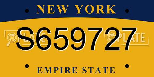 S659727 New York License Plate