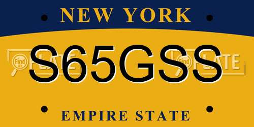 S65GSS New York License Plate
