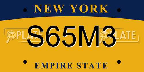 S65M3 New York License Plate