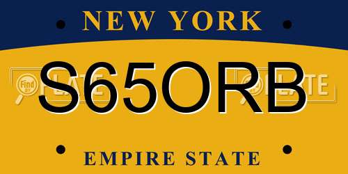 S65ORB New York License Plate
