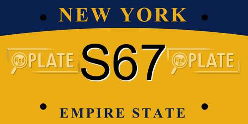 S67 New York License Plate