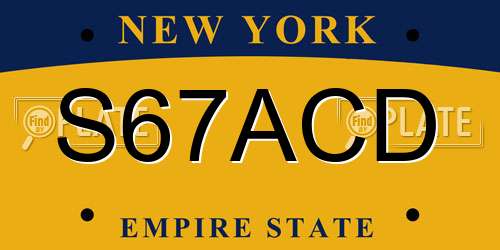 S67ACD New York License Plate
