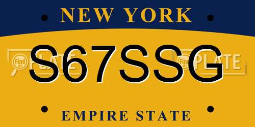 S67SSG New York License Plate