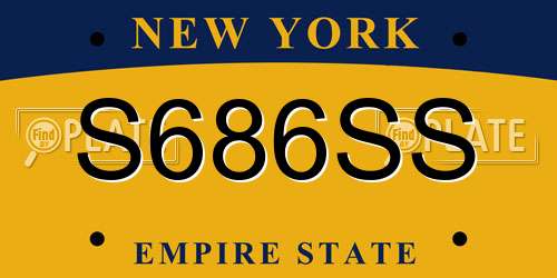 S686SS New York License Plate