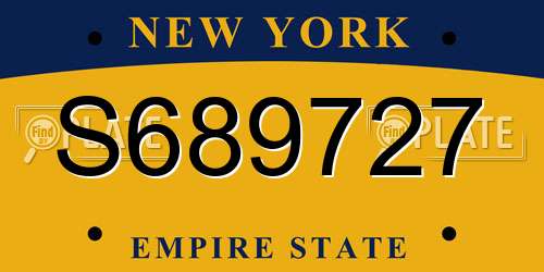 S689727 New York License Plate