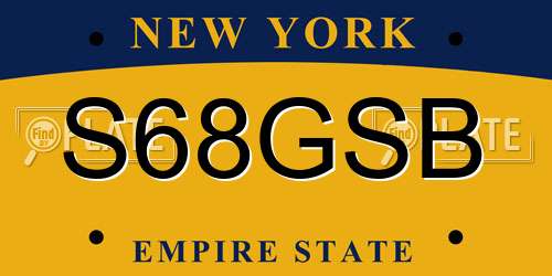 S68GSB New York License Plate