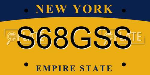 S68GSS New York License Plate