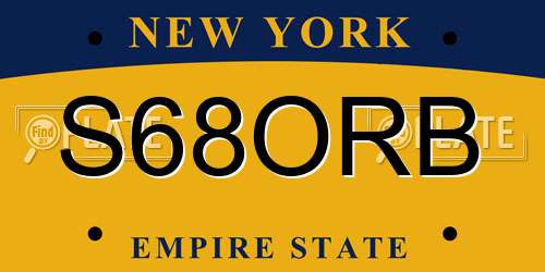 S68ORB New York License Plate