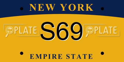 S69 New York License Plate