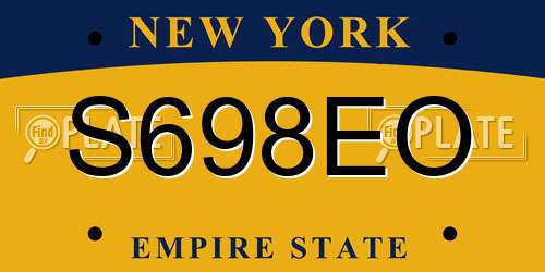 S698EO New York License Plate