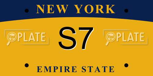 S7 New York License Plate
