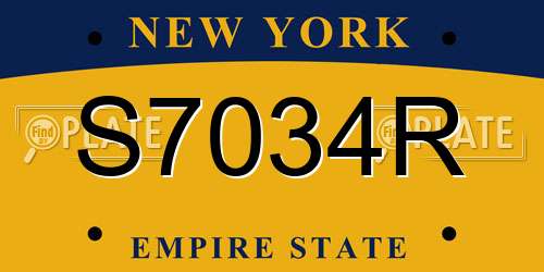 S7034R New York License Plate
